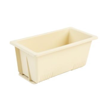 Lake Branch Empty Railing Planter With Integral Brackets - Cream