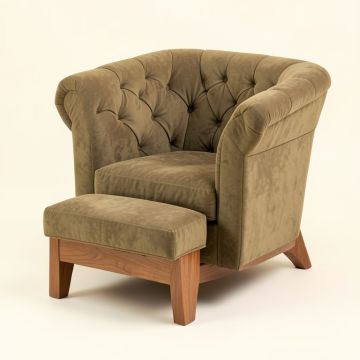 Alida 29.52 '' Wide Tufted Lounge Chair And Ottoman (synthetic illustration; no displayed measurements)