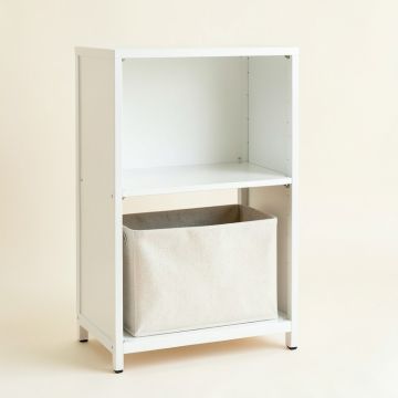 Moss Branch Freestanding Pull-Out Hamper Cabinet - White (synthetic illustration; no displayed measurements)