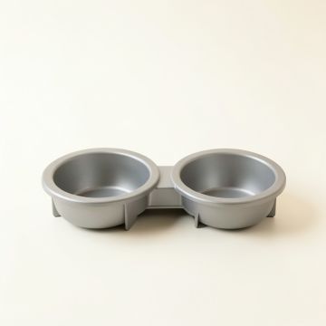 Stone Dale Pet Feeding Stand With Two Plain Empty Bowls - Gray (synthetic illustration; no displayed measurements)