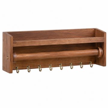 Jewelry Organizer With Removable Bracelet Rod From Wooden Wall Mounted Holder For