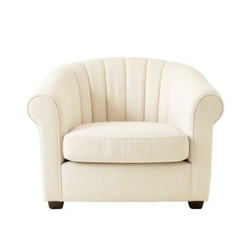 Summit Arc Upholstered Armchair - Cream