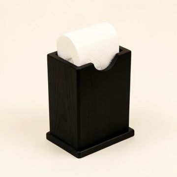 Wire/Acacia Wood Free-Standing Paper Towel Holder (synthetic illustration; no displayed measurements)