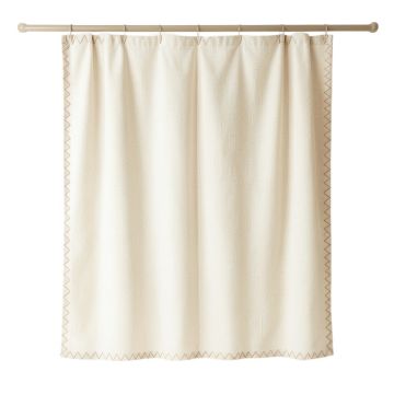 Lake Dale Shower Curtain Hanging Flat From A Plain Rod - Cream