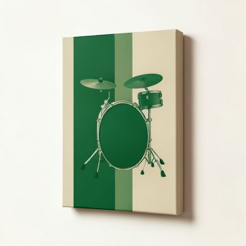 Green Drums Graphic Art On Wrapped Canvas (synthetic illustration; no displayed measurements)