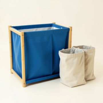 Slate Crest Laundry Sorting Station With Plain Removable Bags - Blue (synthetic illustration; no displayed measurements)