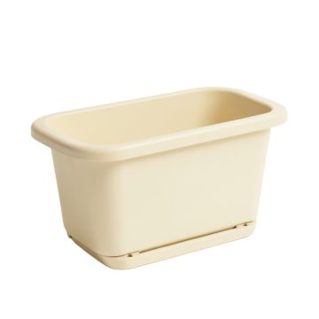 Harbor Bend Empty Railing Planter With Integral Brackets - Ivory