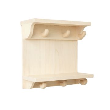 Holly Brook Wall-Mounted Entryway Organizer Shelf - Ivory