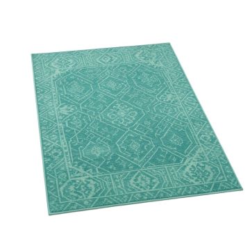 Delray Geometric Teal Outdoor Area Rug