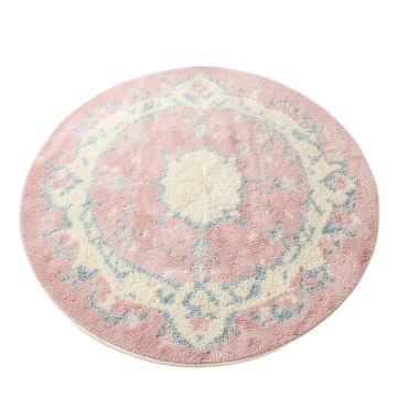 Round Ande Shag Pink/Cream/Blue Area Rug