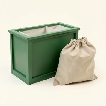Clay Dale Laundry Sorting Station With Plain Removable Bags - Green (synthetic illustration; no displayed measurements)