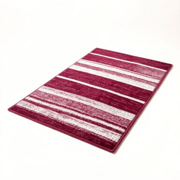 Mellott Stripe Hand-Woven Wool Magenta/White Rug (synthetic illustration; no displayed measurements)