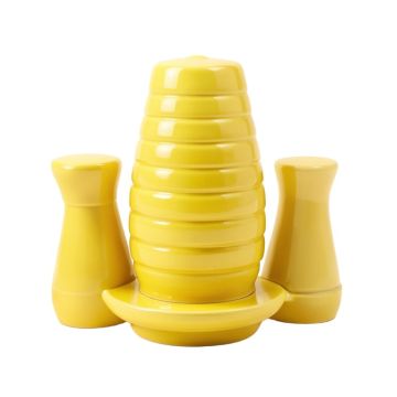 Cosmos Gifts Bee Hive With Plate Salt And Pepper Set