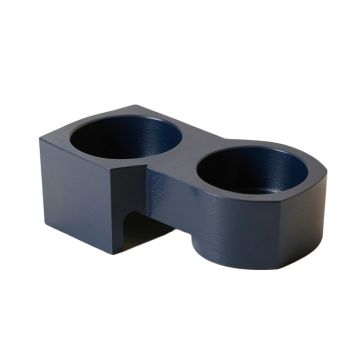 Moss Field Pet Feeding Stand With Two Plain Empty Bowls - Navy