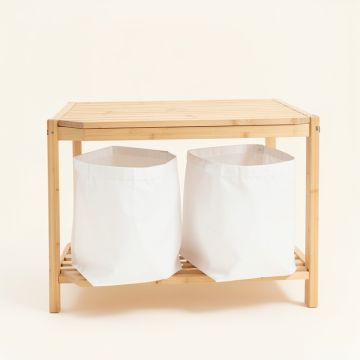 Maple Dell Laundry Sorting Station With Plain Removable Bags - White (synthetic illustration; no displayed measurements)
