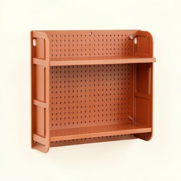 Moss Edge Empty Wall-Mounted Tool Organizer Panel - Terracotta (synthetic illustration; no displayed measurements)