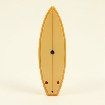 Surfboard Clock With Thermometer (synthetic illustration; no displayed measurements)