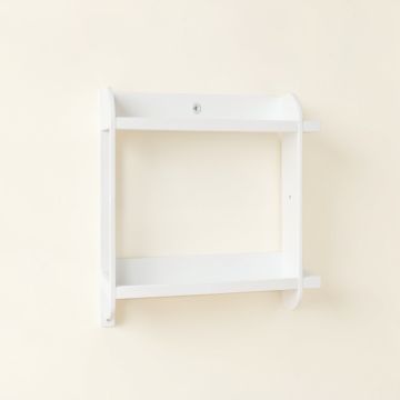 Alina Wall Mounted Wine Bottle & Glass Rack In White (synthetic illustration; no displayed measurements)
