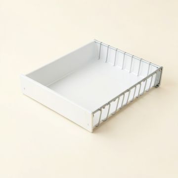 Birch Bluff Empty Under-Desk Cable Tray - White (synthetic illustration; no displayed measurements)