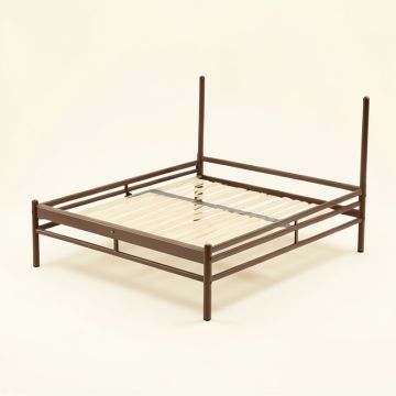 Winston Porter Metal Bed Frame Brown (synthetic illustration; no displayed measurements)