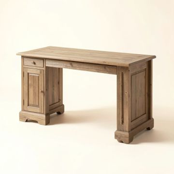 Rustic Glam Solid Wood Desk (synthetic illustration; no displayed measurements)