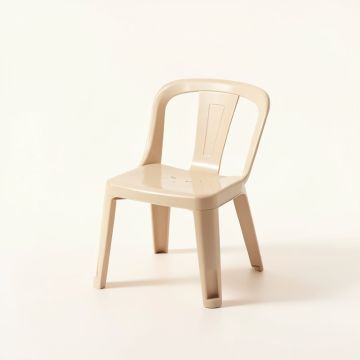 Ash Bend Small Chair - Beige (synthetic illustration; no displayed measurements)