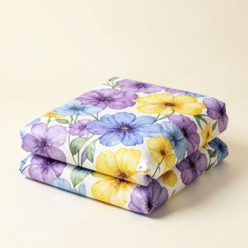 Watercolor Flower Home Floral Duvet Cover Set (synthetic illustration; no displayed measurements)