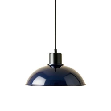Hazel Dale Pendant Light Suspended From One Plain Cable - Navy