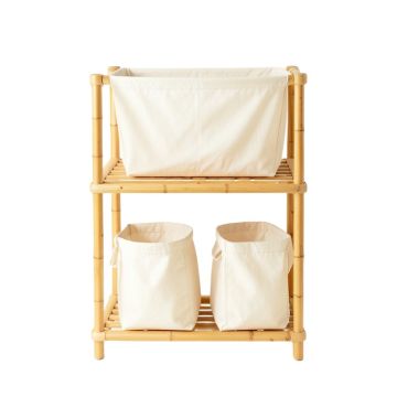 Ash Branch Laundry Sorting Station With Plain Removable Bags - Ivory (synthetic illustration; no displayed measurements)