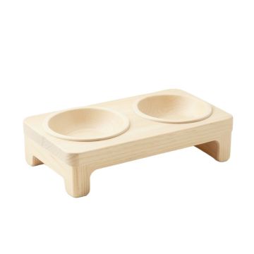 Elm Bluff Pet Feeding Stand With Two Plain Empty Bowls - Ivory