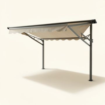 12 Ft. W X 10 Ft. D Metal Standard Patio Awning (synthetic illustration; no displayed measurements)