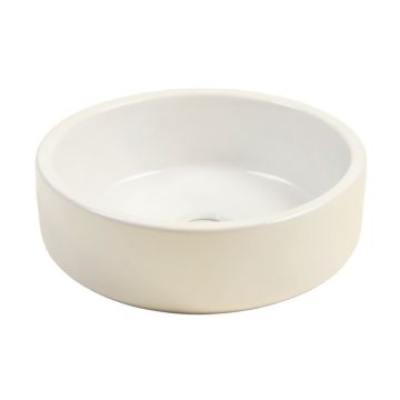 White Ceramic Circular Vessel Bathroom Sink