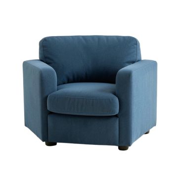 Olive Bend Upholstered Armchair - Blue