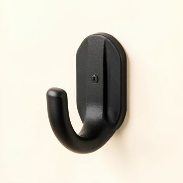 Bay Branch Wall-Mounted Robe Hook - Black (synthetic illustration; no displayed measurements)