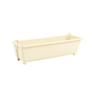 Willow Bridge Empty Railing Planter With Integral Brackets - Ivory