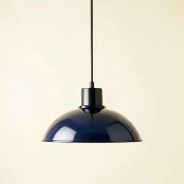 Hazel Dale Pendant Light Suspended From One Plain Cable - Navy (synthetic illustration; no displayed measurements)