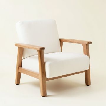 Juniper Canyon Upholstered Armchair - White (synthetic illustration; no displayed measurements)