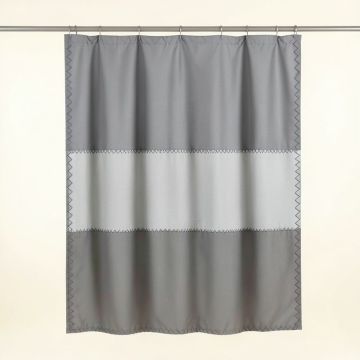 Cove Falls Shower Curtain Hanging Flat From A Plain Rod - Gray (synthetic illustration; no displayed measurements)