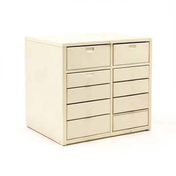Oak Branch Small-Parts Storage Drawer Cabinet - Ivory (synthetic illustration; no displayed measurements)