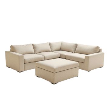 Lavery 124 '' Wide Left Hand Facing Modular Sectional With Ottoman