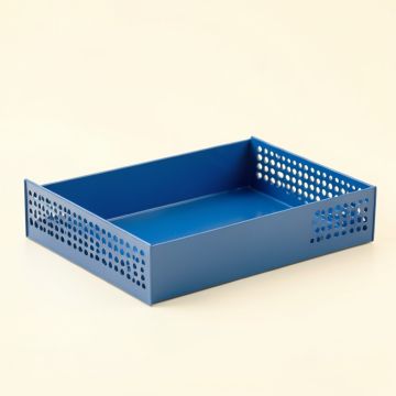 Linden Crossing Empty Under-Desk Cable Tray - Blue (synthetic illustration; no displayed measurements)