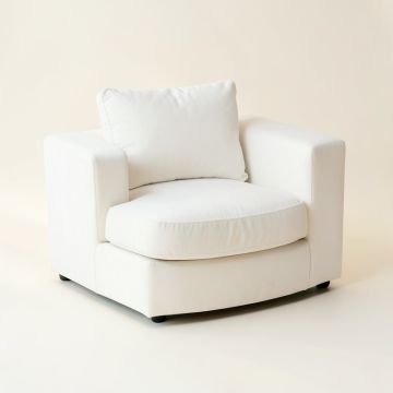Clay Crossing Upholstered Armchair - White (synthetic illustration; no displayed measurements)