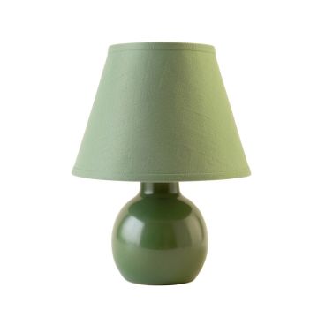 Cliff Branch Table Lamp With A Plain Fabric Shade - Green