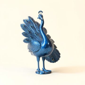 Metal Peacock Figurine (synthetic illustration; no displayed measurements)