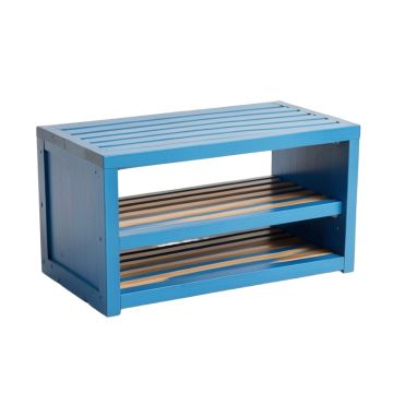Cliff Crossing Shoe Storage Bench - Blue