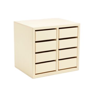 Clay Dale Small-Parts Storage Drawer Cabinet - Cream