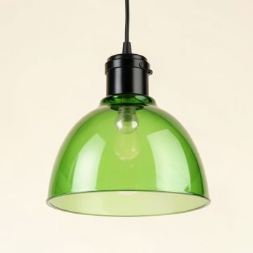6.5 '' H X 6 '' W Glass Bowl Pendant Shade ( Screw On ) In Green (synthetic illustration; no displayed measurements)