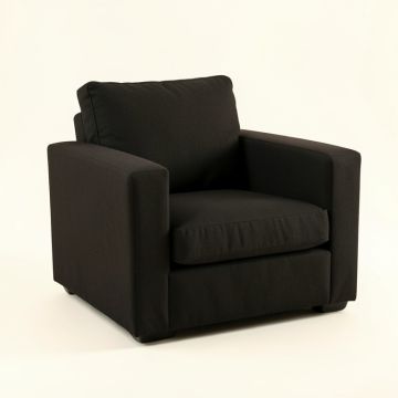 Field Falls Upholstered Armchair - Black (synthetic illustration; no displayed measurements)