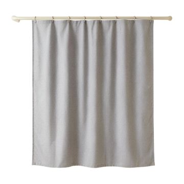 Elm Bridge Shower Curtain Hanging Flat From A Plain Rod - Gray