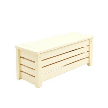 Shore Crest Narrow Outdoor Storage Bench - Ivory
